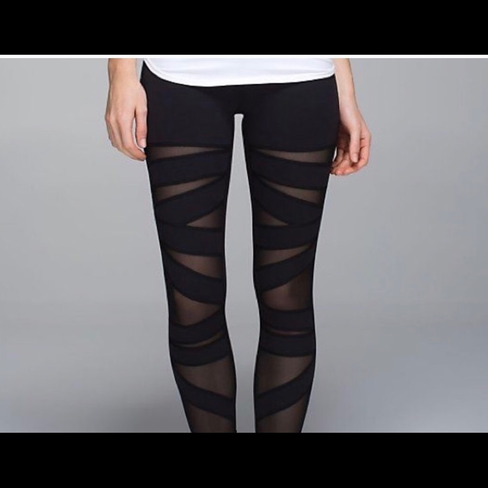 Lululemon Black Slash Sheer High Times Yoga Pants